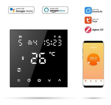 Zigbee sobni termostat TUYA 3A črne barve PRO2