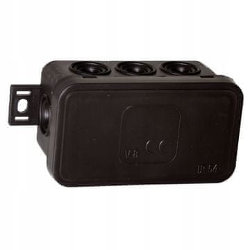 ViPlast Hermetična električna omarica črne barve 80x45x41 mm