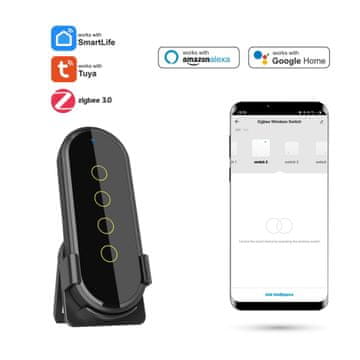 Daljinski upravljalnik TUYA/SmartLife Zigbee Scene, črne barve