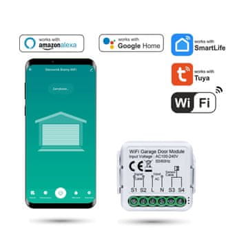 Tuya WiFi krmilnik garažnih vrat s senzorjem