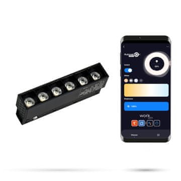 2,4 GHz mrežasta 6 W LED linearna svetilka za magnetne tirnice SMART TRACK 48 VDC 3000–5000 K zatemnljiva
