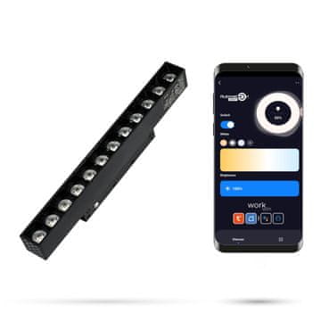 2,4 GHz mrežasta 12 W LED linearna svetilka za magnetne tirnice SMART TRACK 48 VDC 3000–5000 K zatemnljiva