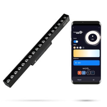 2,4 GHz mrežasta 18 W LED linearna svetilka za magnetne tirnice SMART TRACK 48 VDC 3000–5000 K zatemnljiva