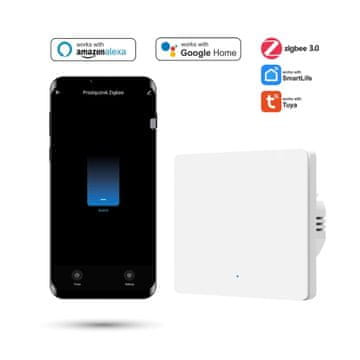 Tuya 1-kanalno Zigbee stensko stikalo, belo
