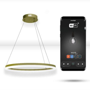 WiFi Tuya 40cm LED zlata viseča okrogla svetilka