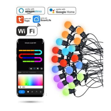 Svetlobna girlanda 12m Wifi LED RGB Tuya 20 lučk