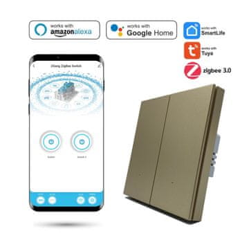 Tuya pametno Zigbee dvojno stikalo z N Life Gold