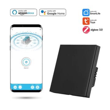 Tuya SmartLife enojno Zigbee stikalo z N črno