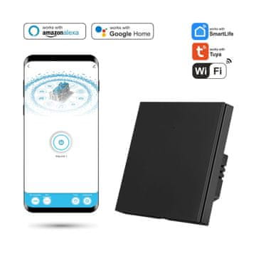 Tuya SmartLife enojno Wifi stikalo z N črno