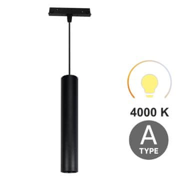 LED viseča svetilka črne barve 10W 4000K nevtralna tip A za magnetne tirnice SMART TRACK 48VDC