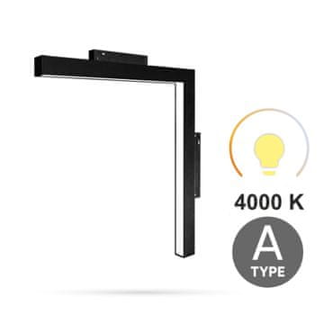 Ultron LED vertikalni kotni linearni reflektor 16W 4000K nevtralni tip A za magnetne tirnice SMART TRACK 48VDC