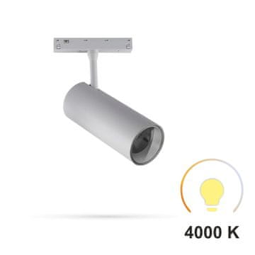 Bela LED tirna svetilka 12W 4000K nevtralna za magnetne tirnice SMART TRACK 48VDC