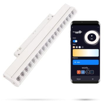 Bela LED linearna svetilka WiFi Zigbee nastavljiva 18W za magnetne tirnice SMART TRACK 48VDC 3000-6000K zatemnljiva