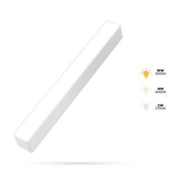 Bel linearni reflektor 10W F10L dolg za SLIM TRACK in FiberFLEX tirnice 48VDC 3CCT 3000K, 4000K, 5700K