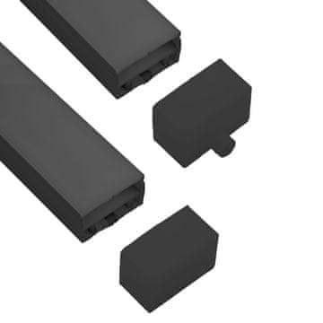 Črna končna kapica za fleksibilen silikonski LED profil črne barve 30x20mm komplet