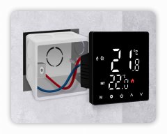 Tuya 16A STD WiFi sobni termostat črne barve