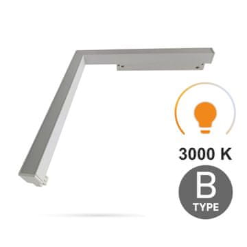Ultron 16W 3000K toplo bela LED linearna svetilka vodoravna kotna tip B za magnetne tirnice SMART TRACK 48VDC