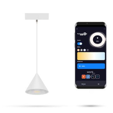 Zigbee stožčasta svetilka bela 6W MD90 za SLIM TRACK tirnice 48VDC 3000K-6000K zatemnljiva