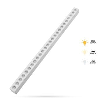 Linearni reflektor Grille 30W S30 bela barva za SLIM TRACK in FiberFLEX tirnice 48VDC 3CCT 3000K, 4000K, 5700K