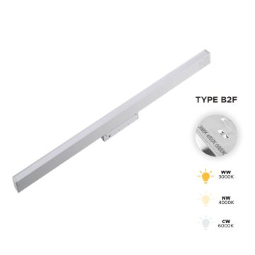 Bela LED linearna reflektorska svetilka 20W 3CCT tip B2F za magnetne tirnice SMART TRACK 48VDC