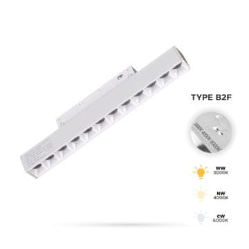 Linearni reflektor z mrežo, bel, 12W, 3CCT, tip B2F, za magnetne tirnice SMART TRACK, 48VDC