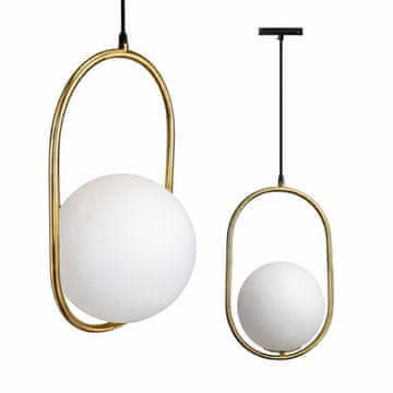 Ovalna viseča svetilka Ball 25 cm mlečno zlata Ball za magnetne tirnice Smart Track 48VDC