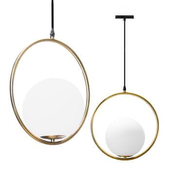 Okrogla viseča svetilka Ball 20 cm, mlečno zlata, za magnetne tirnice Smart Track 48VDC