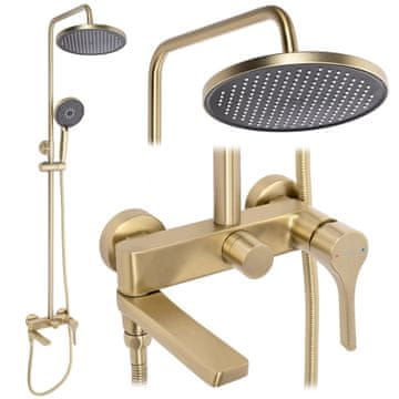REA Ščetkana zlata tuš kabina Modern Joe Gold Matt Dežna tuš glava
