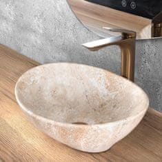 REA Sofia Savana Matt Beige umivalnik za pult brez preliva 41 cm x 34 cm