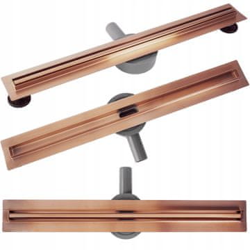 REA Neox Slim Pro dolg linearni odtok za tuš, brušen baker, 60 cm