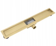 REA Neox brušen zlat dolg talni linearni odtok za tuš 70 cm