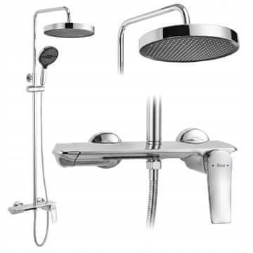 REA Tuš komplet srebrn krom sijajni nadometni Vision Rain Shower