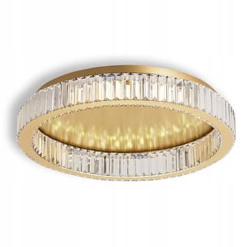 Toolight Stropna svetilka 59 cm brušena zlata glamurozna kristalna stropna svetilka APP1724