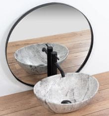 REA Umivalnik za pult Sofia Stone Mat Grey brez preliva 41 cm x 34 cm