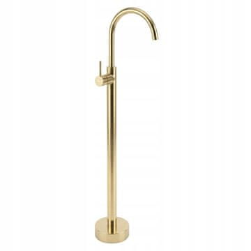 REA Prostostoječa moderna talna umivalna pipa Lungo Gold Gloss