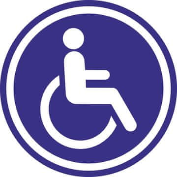 Informacijska nalepka - stranišče za invalide 10 cm