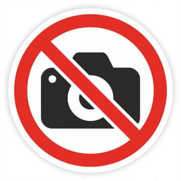 Informativna nalepka - FOTOGRAFIRANJE PREPOVEDANO 20 cm