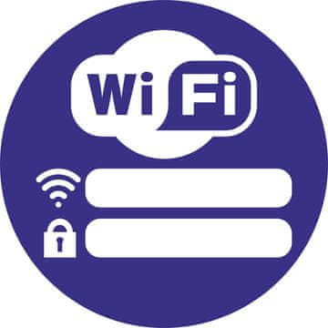 Informacijska nalepka - BREZPLAČEN WIFI modra 10 cm