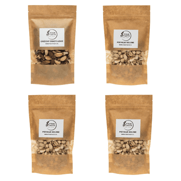 Komplet - 3x soljene pistacije 500g + brazilski oreščki 500g