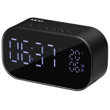 Akai Radioura ABTS-S2, 2×3 W RMS, Bluetooth 4.2, FM, USB, TF, AUX, črne barve