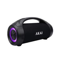 Akai BT zvočnik ABTS-55 50W RMS Bluetooth 5.0 IPX5 TWS RGB črne barve