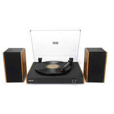 Akai Gramofon ATT-240SP, 2×10 W RMS, Bluetooth 5.3, USB RCA, samodejna zaustavitev, oreh