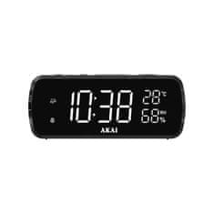 Akai ACR-1080 FM radio ura 0,5 W LED 1,5" termometer higrometer črne barve