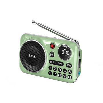 Akai Prenosni radio APR-500 2,5 W RMS Bluetooth 5,3 FM USB TF zelen