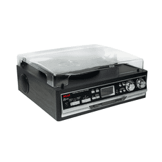 Akai Gramofon ATT-15SE, 2×3 W RMS, Bluetooth 5.0, FM, AM, USB, SD, kaseta, črne barve