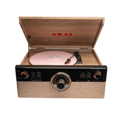 Akai Gramofon ATT-300CC 2×9 W RMS Bluetooth 5.0 CD kaseta FM USB les