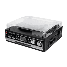 Akai Gramofon ATT-15SE, 2×3 W RMS, Bluetooth 5.0, FM, AM, USB, SD, kaseta, črne barve