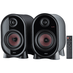 Akai aktivni zvočniki AHS-500A 2×25 W RMS Bluetooth 5.1 FM USB črne barve