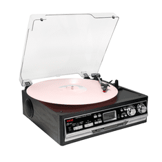 Akai Gramofon ATT-15SE, 2×3 W RMS, Bluetooth 5.0, FM, AM, USB, SD, kaseta, črne barve