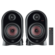 Akai aktivni zvočniki AHS-500A 2×25 W RMS Bluetooth 5.1 FM USB črne barve